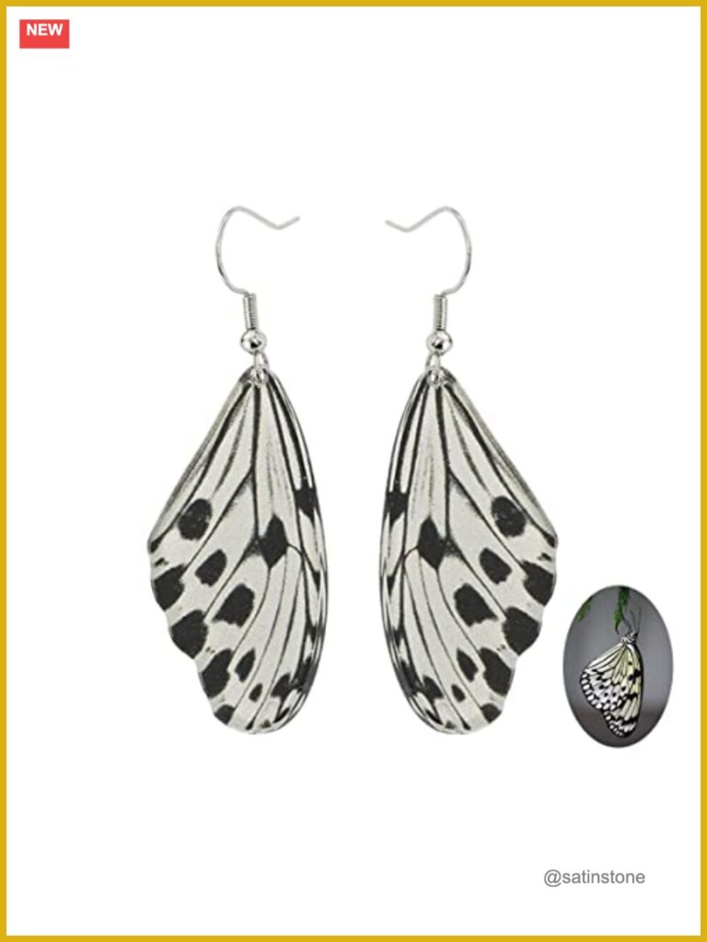 Acrylic Moth Butterfly Drop Earrings Punk Insect Statement Party Jewelry